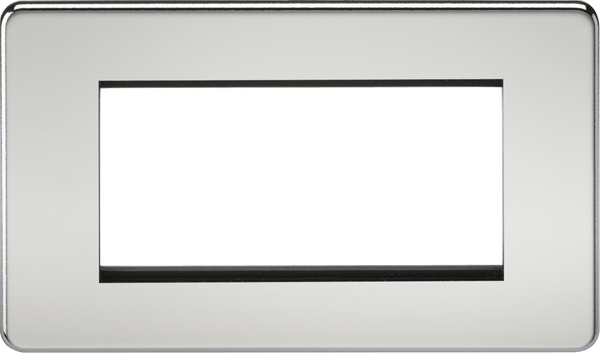 Knightsbridge MLA SF4GPC Screwless 4G Modular Faceplate - Polished Chrome - Knightsbridge MLA - Falcon Electrical UK