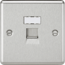 Knightsbridge MLA CL45BC RJ45 Network Outlet - Rounded Edge Brushed Chrome - Knightsbridge MLA - Falcon Electrical UK
