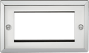Knightsbridge MLA CV4GPC 4G Modular Faceplate - Bevelled Edge Polished Chrome - Knightsbridge MLA - Falcon Electrical UK