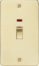 Knightsbridge MLA FP82MNBB 45A 2G DP Switch with neon - brushed brass - Knightsbridge MLA - Falcon Electrical UK