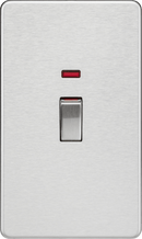 Knightsbridge MLA SF82MNBC 45A 2G DP switch with neon - brushed chrome - Knightsbridge MLA - Falcon Electrical UK