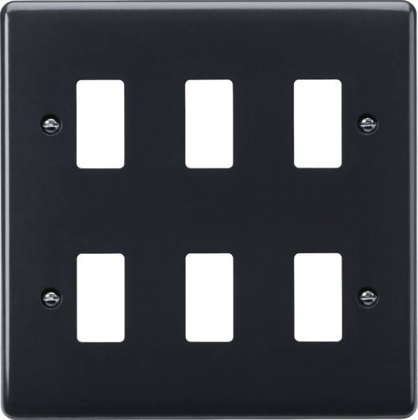 Knightsbridge MLA PMG6 6G grid faceplate [Part M Compliant] - Knightsbridge MLA - Falcon Electrical UK