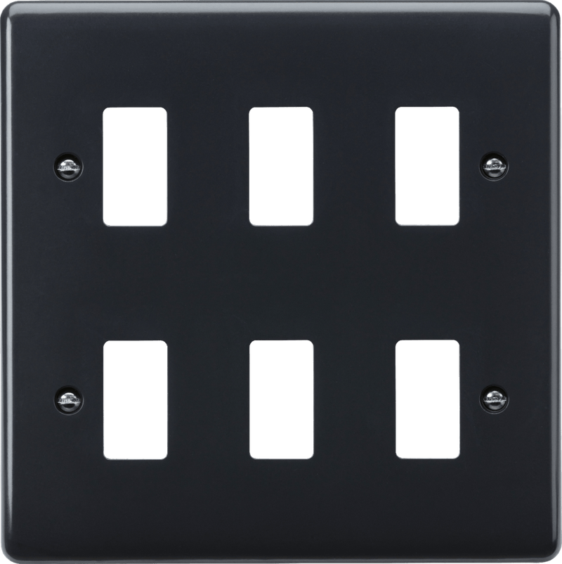 Knightsbridge MLA PMG6 6G grid faceplate [Part M Compliant] - Knightsbridge MLA - Falcon Electrical UK