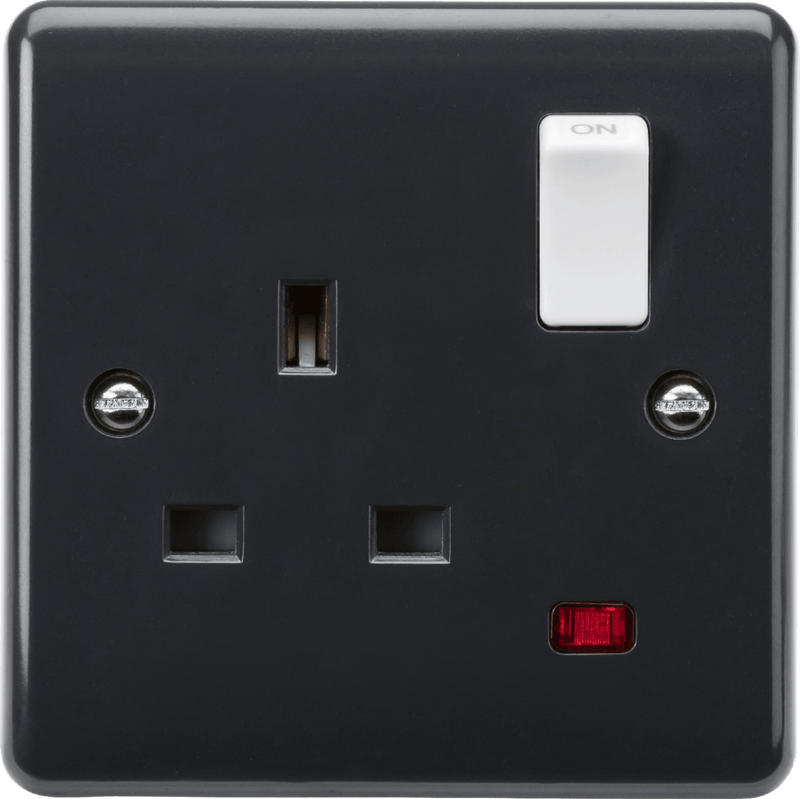 Knightsbridge MLA PM7000N 13A 1G DP switched socket with white rocker and neon [Part M compliant] - Knightsbridge MLA - Falcon Electrical UK