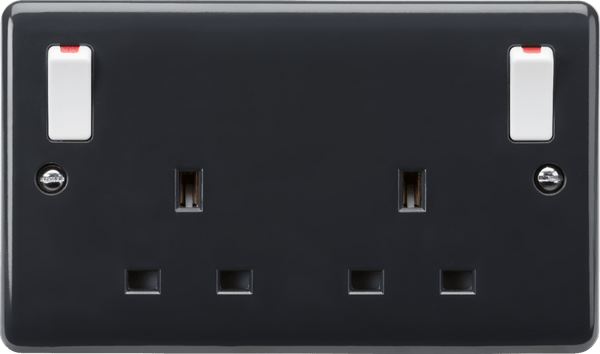 Knightsbridge MLA PM9001 13A 2G DP switched socket with white outboard rockers [Part M compliant] - Knightsbridge MLA - Falcon Electrical UK