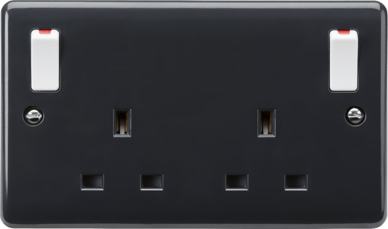 Knightsbridge MLA PM9001 13A 2G DP switched socket with white outboard rockers [Part M compliant] - Knightsbridge MLA - Falcon Electrical UK