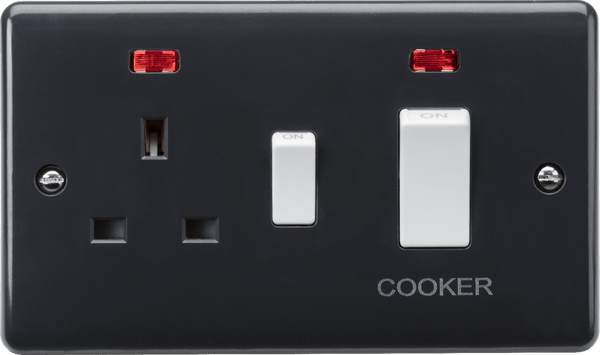 Knightsbridge MLA PM8333N 45A DP switch with 13A DP switched socket with neons [Part M Compliant] - Knightsbridge MLA - Falcon Electrical UK