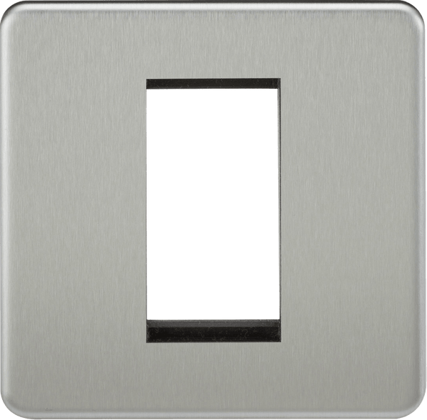 Knightsbridge MLA SF1GBC Screwless 1G Modular Faceplate - Brushed Chrome - Knightsbridge MLA - Falcon Electrical UK