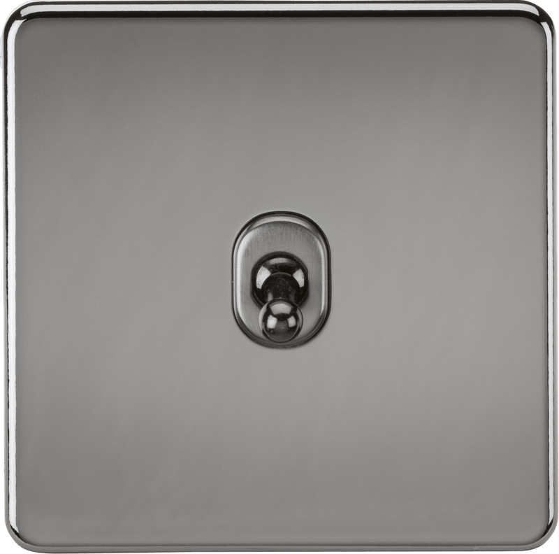 Knightsbridge MLA SF1TOGBN Screwless 10AX 1G 2-Way Toggle Switch - Black Nickel - Knightsbridge MLA - Falcon Electrical UK