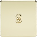 Knightsbridge MLA SF1TOGPB Screwless 10AX 1G 2-Way Toggle Switch - Polished Brass - Knightsbridge MLA - Falcon Electrical UK