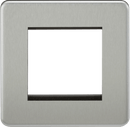 Knightsbridge MLA SF2GBC Screwless 2G Modular Faceplate - Brushed Chrome - Knightsbridge MLA - Falcon Electrical UK