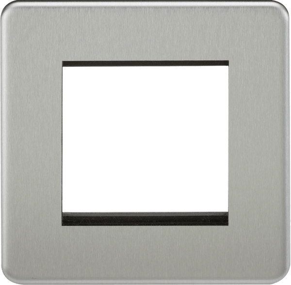 Knightsbridge MLA SF2GBC Screwless 2G Modular Faceplate - Brushed Chrome - Knightsbridge MLA - Falcon Electrical UK