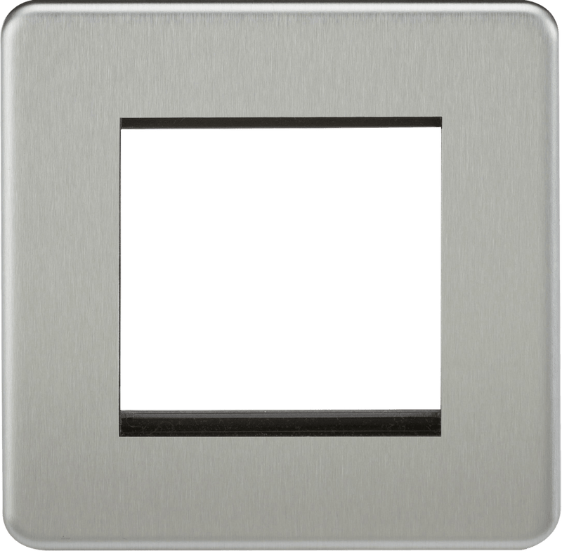 Knightsbridge MLA SF2GBC Screwless 2G Modular Faceplate - Brushed Chrome - Knightsbridge MLA - Falcon Electrical UK