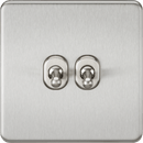 Knightsbridge MLA SF2TOGBC Screwless 10AX 2G 2-Way Toggle Switch - Brushed Chrome - Knightsbridge MLA - Falcon Electrical UK