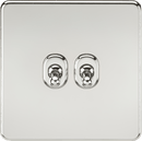 Knightsbridge MLA SF2TOGPC Screwless 10AX 2G 2-Way Toggle Switch - Polished Chrome - Knightsbridge MLA - Falcon Electrical UK
