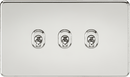 Knightsbridge MLA SF3TOGPC Screwless 10AX 3G 2-Way Toggle Switch - Polished Chrome - Knightsbridge MLA - Falcon Electrical UK