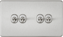 Knightsbridge MLA SF4TOGBC Screwless 10AX 4G 2-Way Toggle Switch - Brushed Chrome - Knightsbridge MLA - Falcon Electrical UK