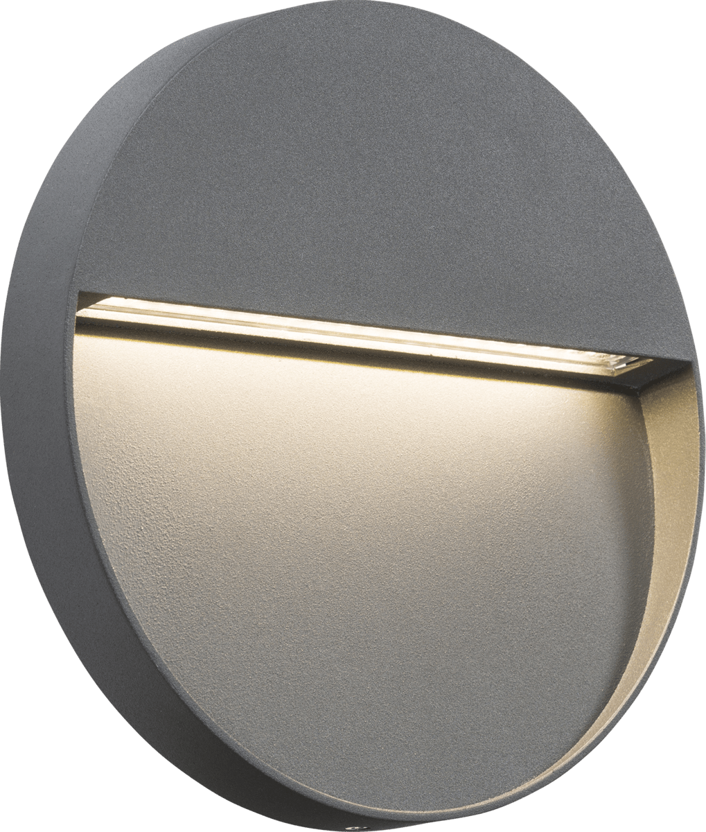 Mla Led Knightsbridge MLA LWR4G 230V IP44 5W LED Round Wall/Guide light - Grey ...