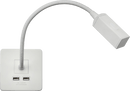 Knightsbridge MLA SFRLMW Screwless Reading Light with Dual USB Charger - Matt White - Knightsbridge MLA - Falcon Electrical UK