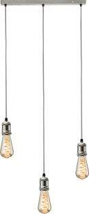 Knightsbridge MLA CALVI3BBC CALLA - 230V E27 Vintage 3 Light Bar Pendant - Brushed Chrome - Knightsbridge MLA - Falcon Electrical UK