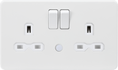 Knightsbridge MLA SFR9NLMW 13A 2G DP switched socket with night light function - Matt white - Knightsbridge MLA - Falcon Electrical UK