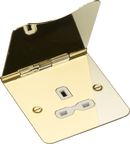 Knightsbridge MLA FPR7UPBW 13A 1G unswitched floor socket - polished brass with white insert - Knightsbridge MLA - Falcon Electrical UK