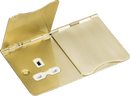 Knightsbridge MLA FPR9UBBW 13A 2G unswitched floor socket - brushed brass with white insert - Knightsbridge MLA - Falcon Electrical UK