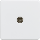 Knightsbridge MLA SF0100MW Screwless 1G TV outlet (non-isolated) - Matt white - Knightsbridge MLA - Falcon Electrical UK