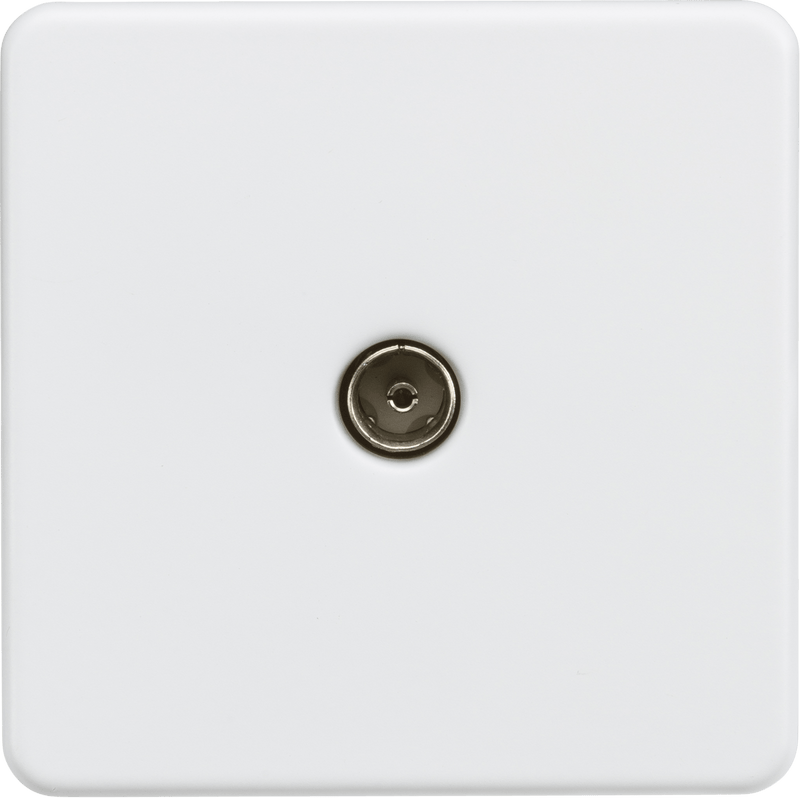 Knightsbridge MLA SF0100MW Screwless 1G TV outlet (non-isolated) - Matt white - Knightsbridge MLA - Falcon Electrical UK