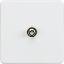 Knightsbridge MLA SF0150MW Screwless 1G SAT TV outlet (non-isolated) - Matt white - Knightsbridge MLA - Falcon Electrical UK