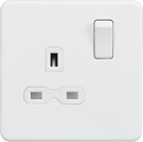 Knightsbridge MLA SFR7000MW Screwless 13A 1G DP switched socket - Matt white with white insert - Knightsbridge MLA - Falcon Electrical UK