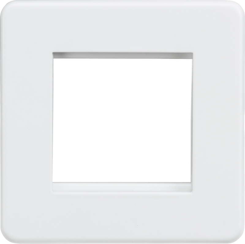 Knightsbridge MLA SF2GMW Screwless 2G Modular Faceplate - Matt White - Knightsbridge MLA - Falcon Electrical UK