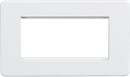 Knightsbridge MLA SF4GMW Screwless 4G Modular Faceplate - Matt White - Knightsbridge MLA - Falcon Electrical UK