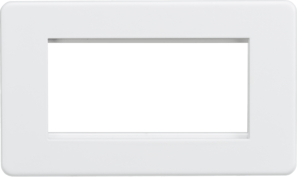 Knightsbridge MLA SF4GMW Screwless 4G Modular Faceplate - Matt White - Knightsbridge MLA - Falcon Electrical UK