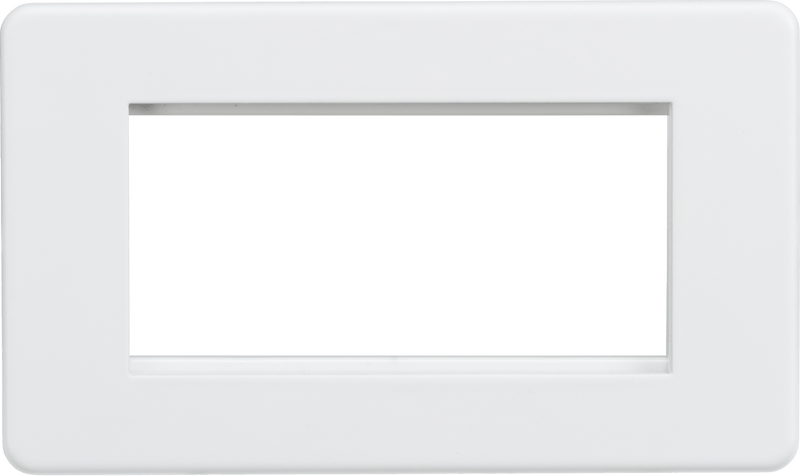 Knightsbridge MLA SF4GMW Screwless 4G Modular Faceplate - Matt White - Knightsbridge MLA - Falcon Electrical UK