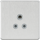 Knightsbridge MLA SF5ABCG Screwless 5A Unswitched Round Socket - Brushed Chrome with Grey Insert - Knightsbridge MLA - Falcon Electrical UK