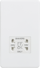 Knightsbridge MLA SF8900MW Screwless 115/230V Dual Voltage Shaver Socket - Matt White - Knightsbridge MLA - Falcon Electrical UK