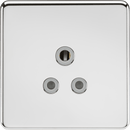 Knightsbridge MLA SF5APCG Screwless 5A Unswitched Socket - Polished Chrome with Grey Insert - Knightsbridge MLA - Falcon Electrical UK