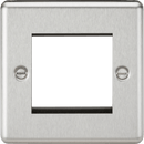 Knightsbridge MLA CL2GBC 2G Modular Faceplate - Rounded Edge Brushed Chrome - Knightsbridge MLA - Falcon Electrical UK
