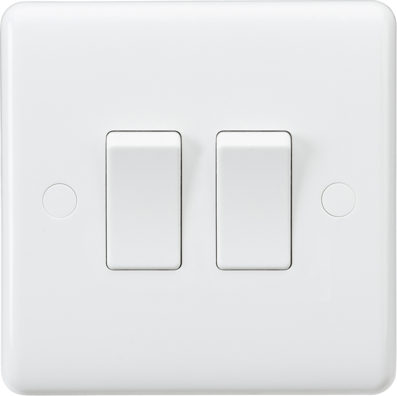 Knightsbridge MLA CU3000 Curved Edge 10AX 2G 2-Way Switch - Knightsbridge MLA - Falcon Electrical UK