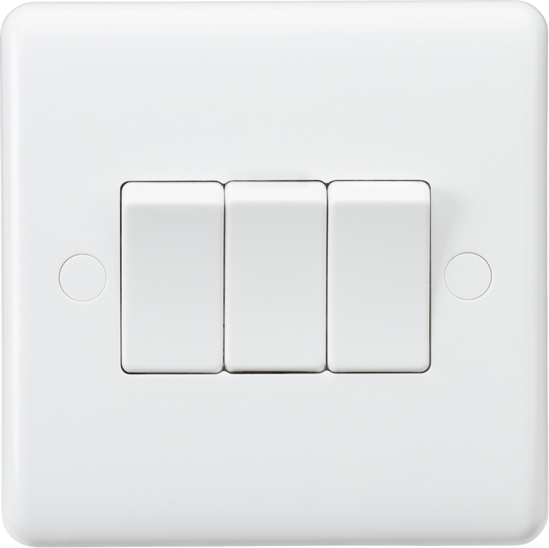 Knightsbridge MLA CU4000 Curved Edge 10AX 3G 2-Way Switch - Knightsbridge MLA - Falcon Electrical UK
