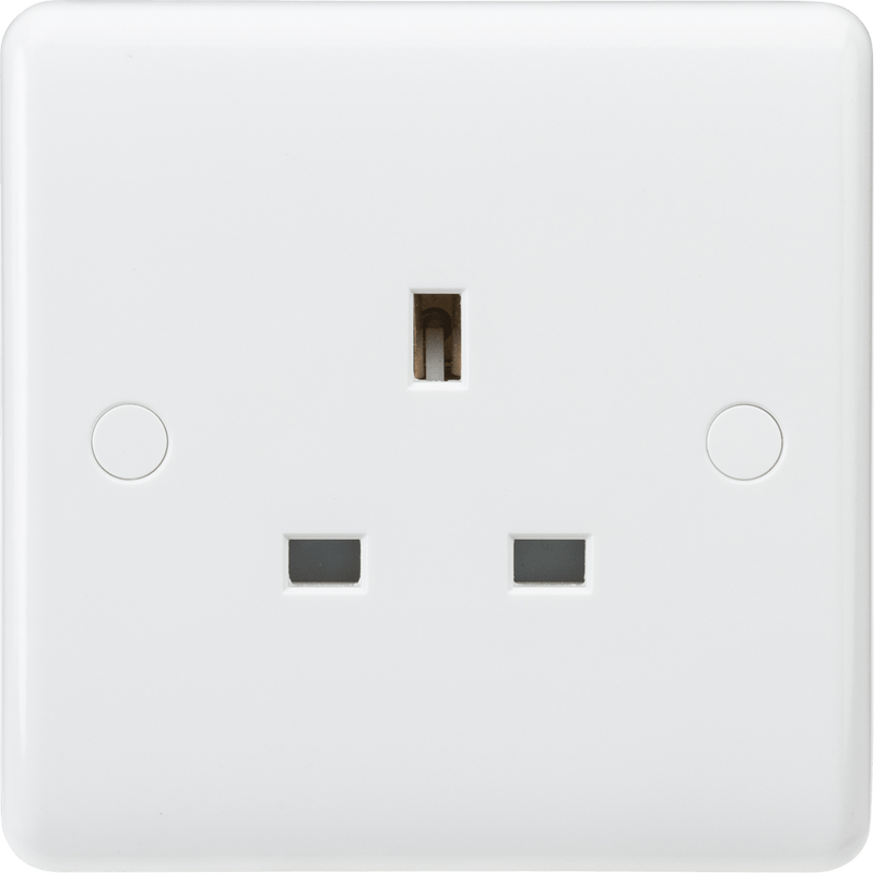 Knightsbridge MLA CU7000U Curved Edge 13A 1G Unswitched Socket - Knightsbridge MLA - Falcon Electrical UK