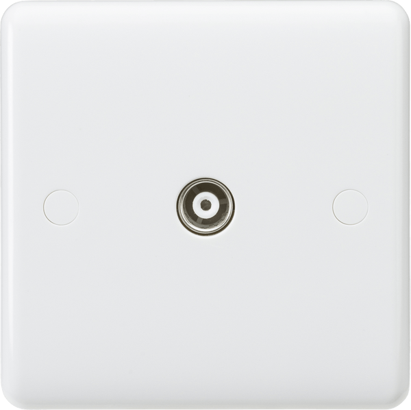 Knightsbridge MLA CU0100 Curved Edge Coax TV Outlet (non-isolated) - Knightsbridge MLA - Falcon Electrical UK