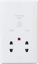 Knightsbridge MLA CU8900N Curved Edge Dual Voltage Shaver Socket with Neon - Knightsbridge MLA - Falcon Electrical UK