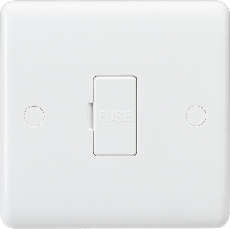 Knightsbridge MLA CU6000-3A Curved Edge 13A Fused Spur Unit with 3A Fuse Fitted - Knightsbridge MLA - Falcon Electrical UK
