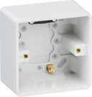 Knightsbridge MLA CU1610 Curved Edge Single 47mm Pattress Box with Earth Terminal and Cable Strain Relief - Knightsbridge MLA - Falcon Electrical UK