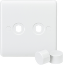 Knightsbridge MLA CU2DIM Curved Edge 2G Dimmer Plate with 2 Matching Dimmer Caps - Knightsbridge MLA - Falcon Electrical UK