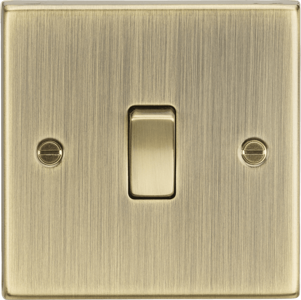 Knightsbridge MLA CS834AB 20A 1G DP Switch - Square Edge Antique Brass - Knightsbridge MLA - Falcon Electrical UK