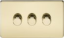 Knightsbridge MLA SF2183PB Screwless 3G 2-way 10-200W (5-150W LED) trailing edge dimmer - Polished Brass - Knightsbridge MLA - Falcon Electrical UK