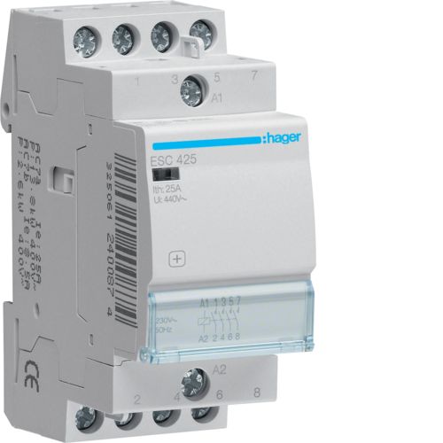 Hager ESC425 25A, 4-NO Contactor - Hager - Falcon Electrical UK